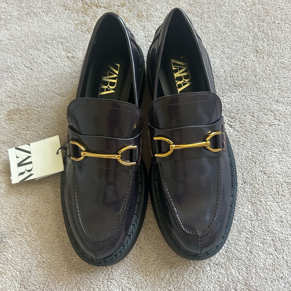 Zara brown loafers